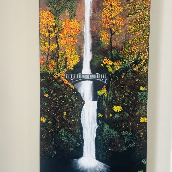 SAND Textured Multnomah Falls Painting