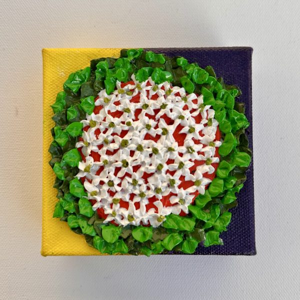 3D Floral Artwork - 4x4inch canvas
