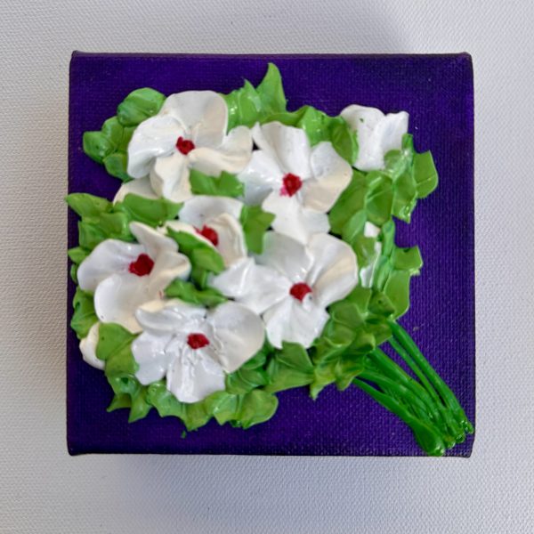 3D Floral Artwork - 4x4inch canvas
