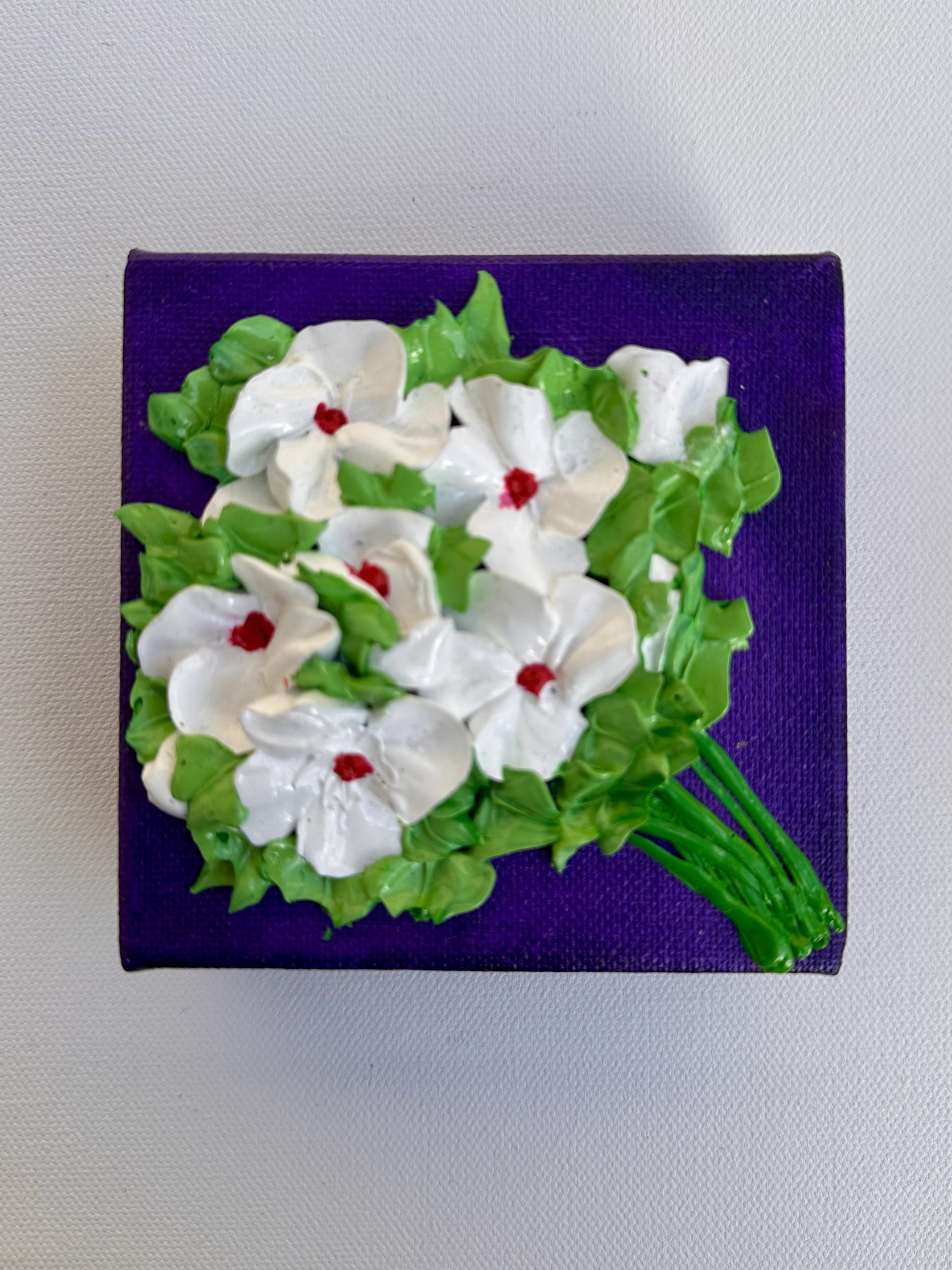 3D Floral Artwork - 4x4inch canvas