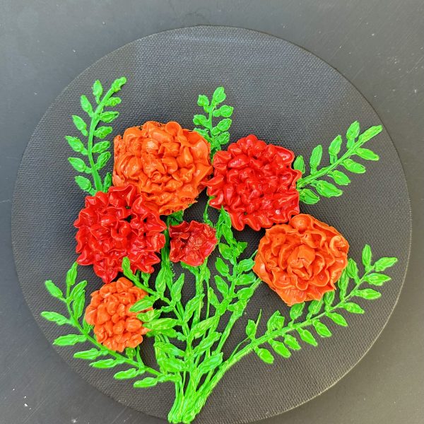 Radiant Marigolds on Black