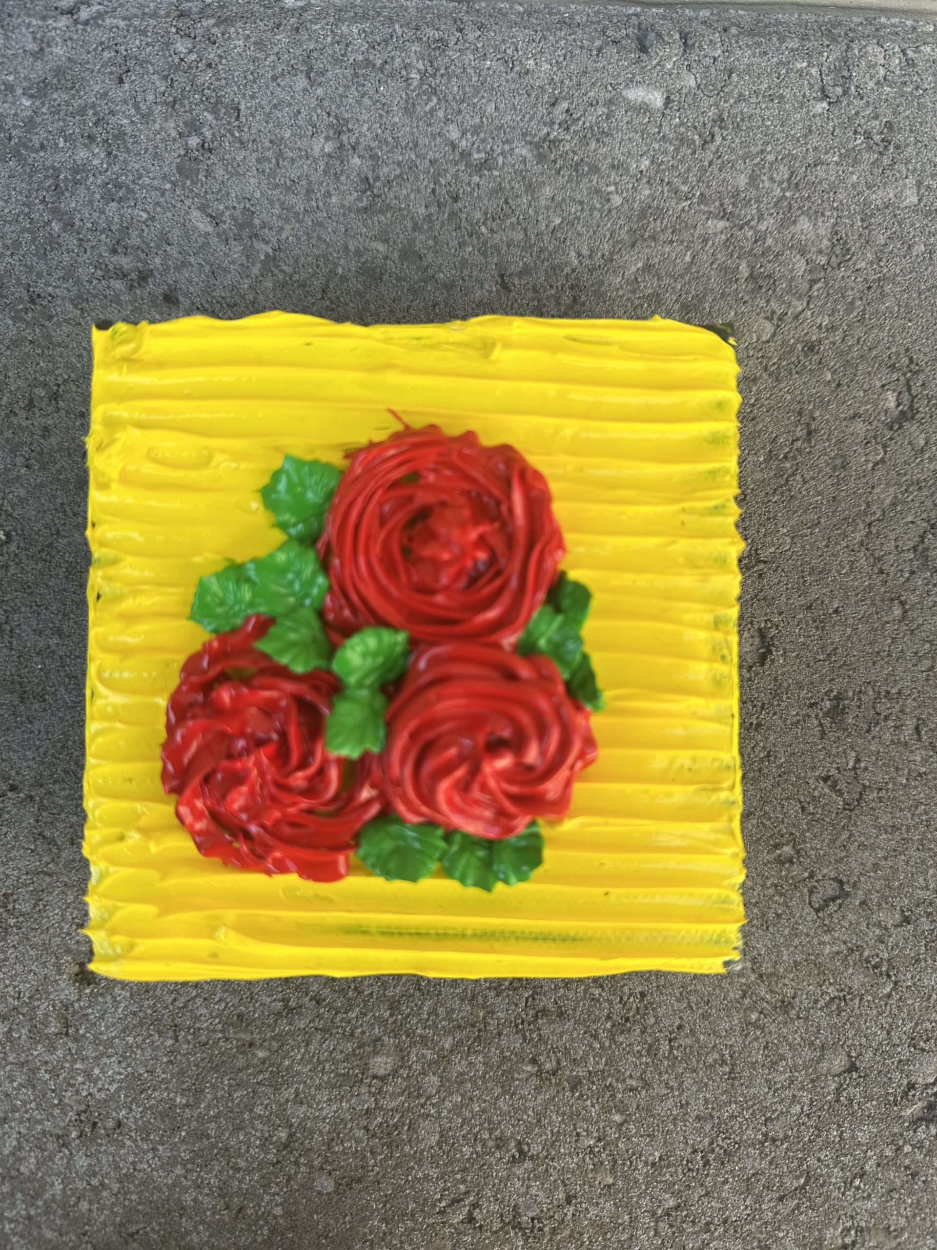 3D Floral Artwork - 4x4inch canvas