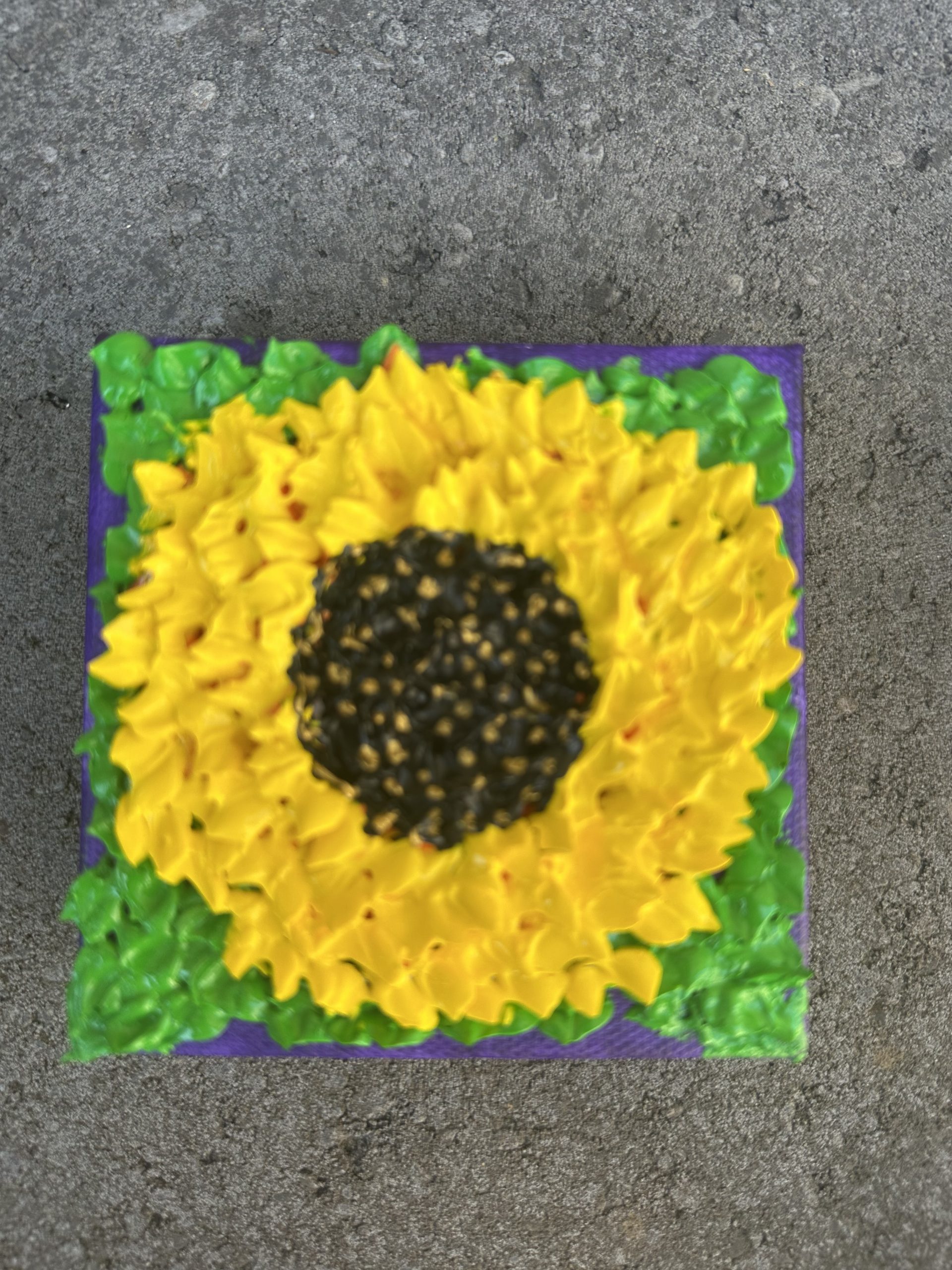 3D Floral Artwork - 4x4inch canvas